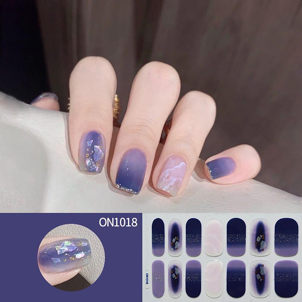 Floristic Nail Patch Semi Cured Gel Nail Polish Strips Gel Nail Stickers  DIY NAil Art Making