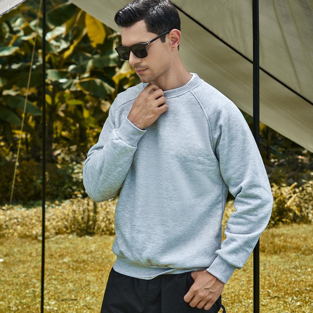 Sweatshirt Men Retro Style Trend Solid Colour Insert Colour Round Neck Sweater Spring and Autumn Long-sleeved Pullover Shirt