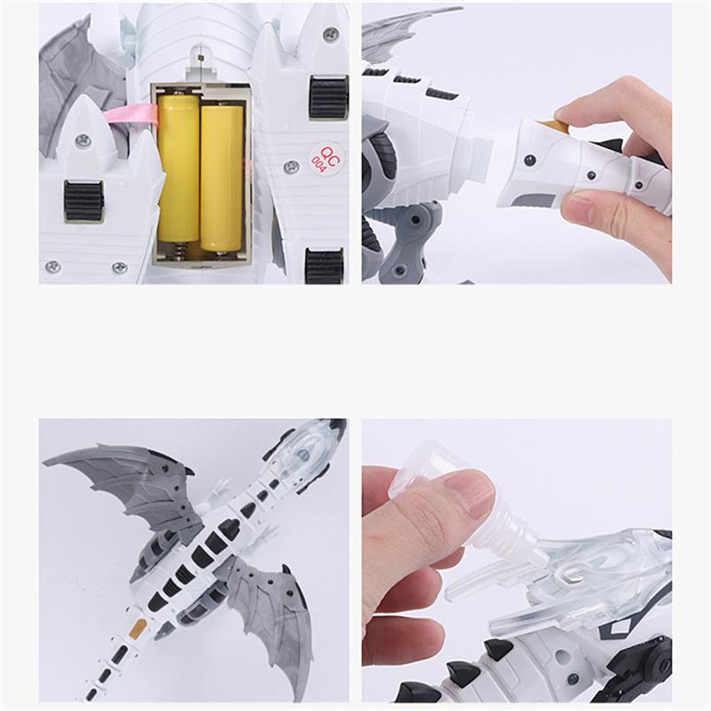 Dinozauri mecanice cu pulverizare mari, cu aripă, desene animate electronice, model de animal de mers, dinozauriu, jucărie, robot, pterozauri, jucării pentru copii
