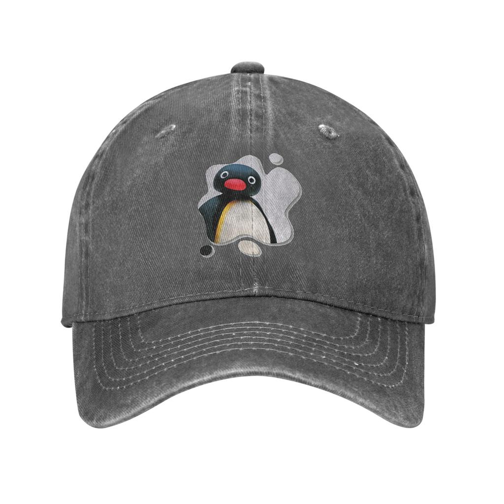 Pingu Pinga Penguin Tv Denim Fabric Cap Casual Baseball Caps Adjustable Hat Summer Unisex Baseball Hats