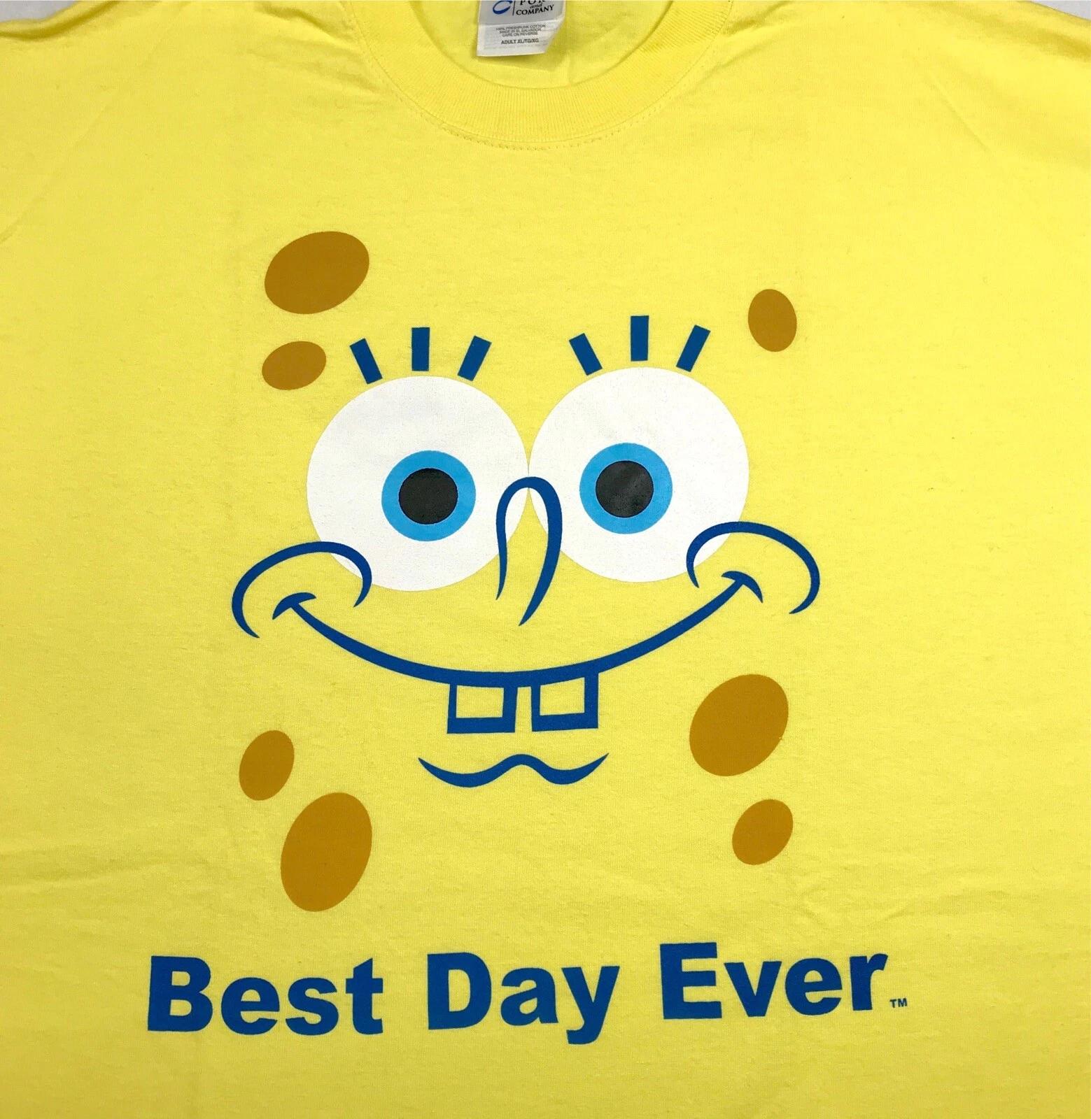 NOS vintage SPONGEBOB SQUAREPANTS BEST DAY EVER SOUNDTRACK T-Shirt XL cartoon tv M