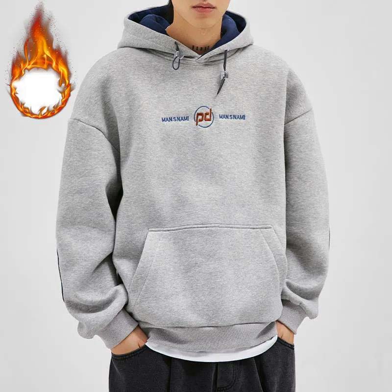 

Мужской свитер с капюшоном, осень и зима 2021, новая свободная бархатная трендовая утолщенная толстовка с капюшоном M