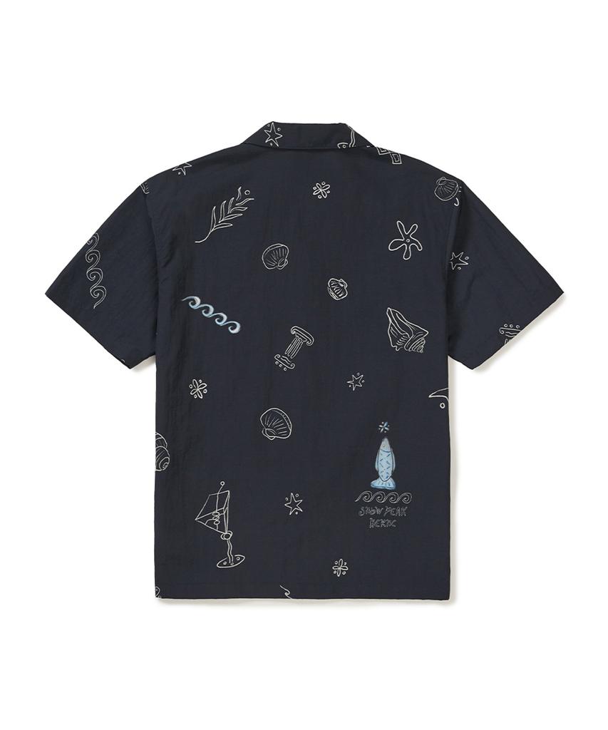 SNOWPEAK APPAREL [Snow Peak X Hersi] Graphic Short Sleeve Shirt (S25Mmwsh38) Navy