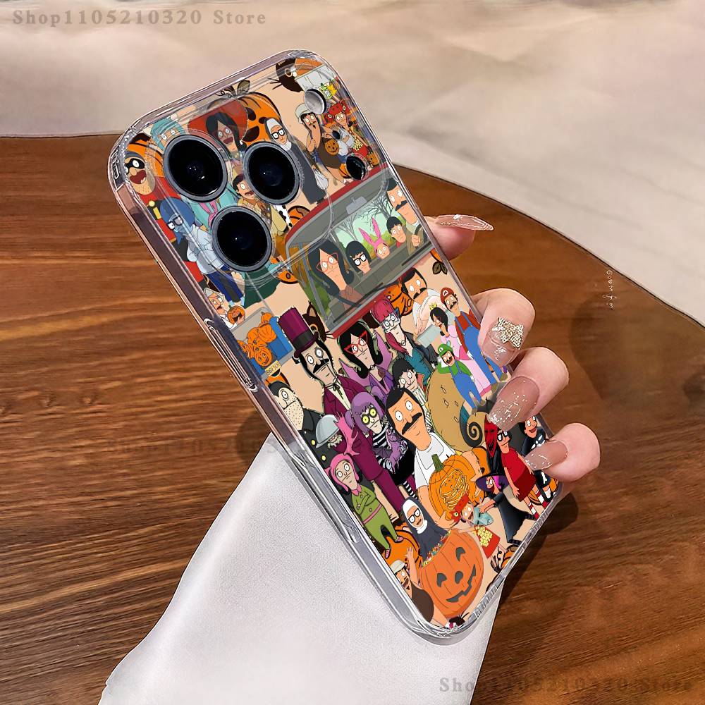 

Cartoon B-Bobs Burgers Phone Case For iPhone 17,16,15,14,13,12,11 Pro,Max,Plus,XR,Mini,E Clear Full-coverage Soft Cover iPhone12PROMAX