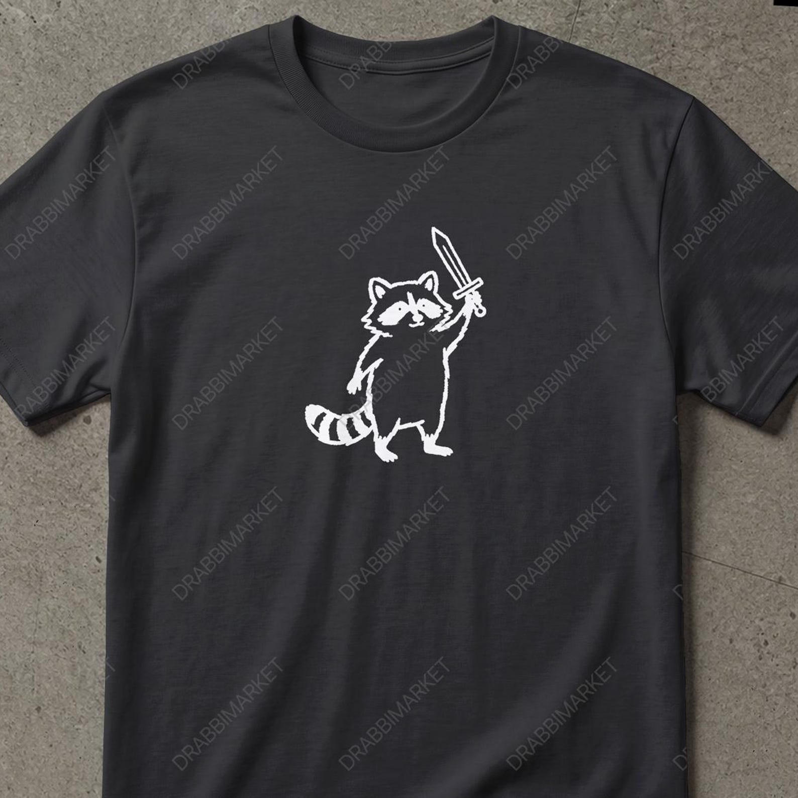 Cute Sword Wielding Raccoon Shirt, Funny Meme Shirt, Funny Racoon Meme Shirt Vintage, Racoon Shirt, Y2K Tee Gifts For Friend, Sword Shirt XL