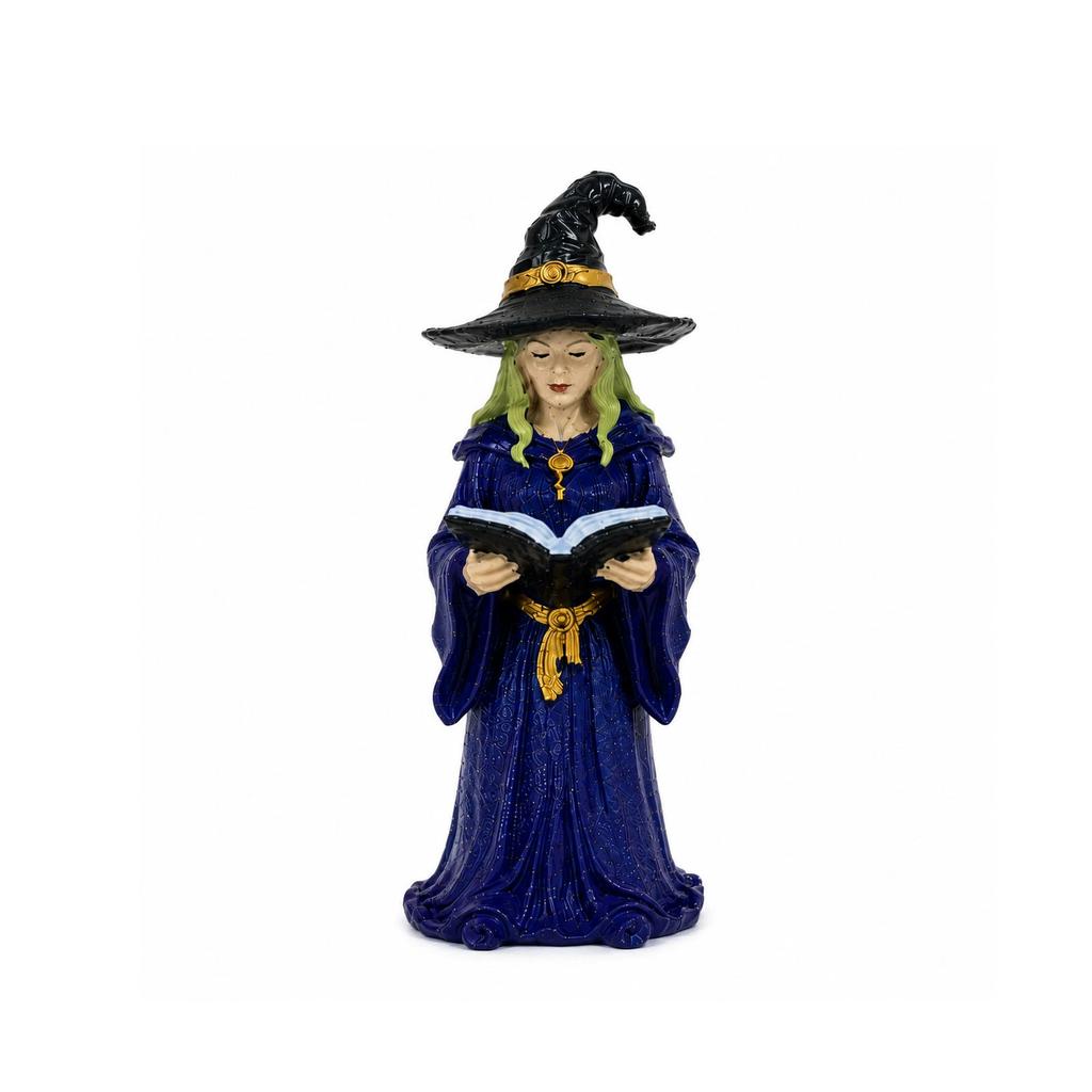 Halloween Skeleton Witch Reading Book Resin Figurine Desktop Statue for Holiday Decoration