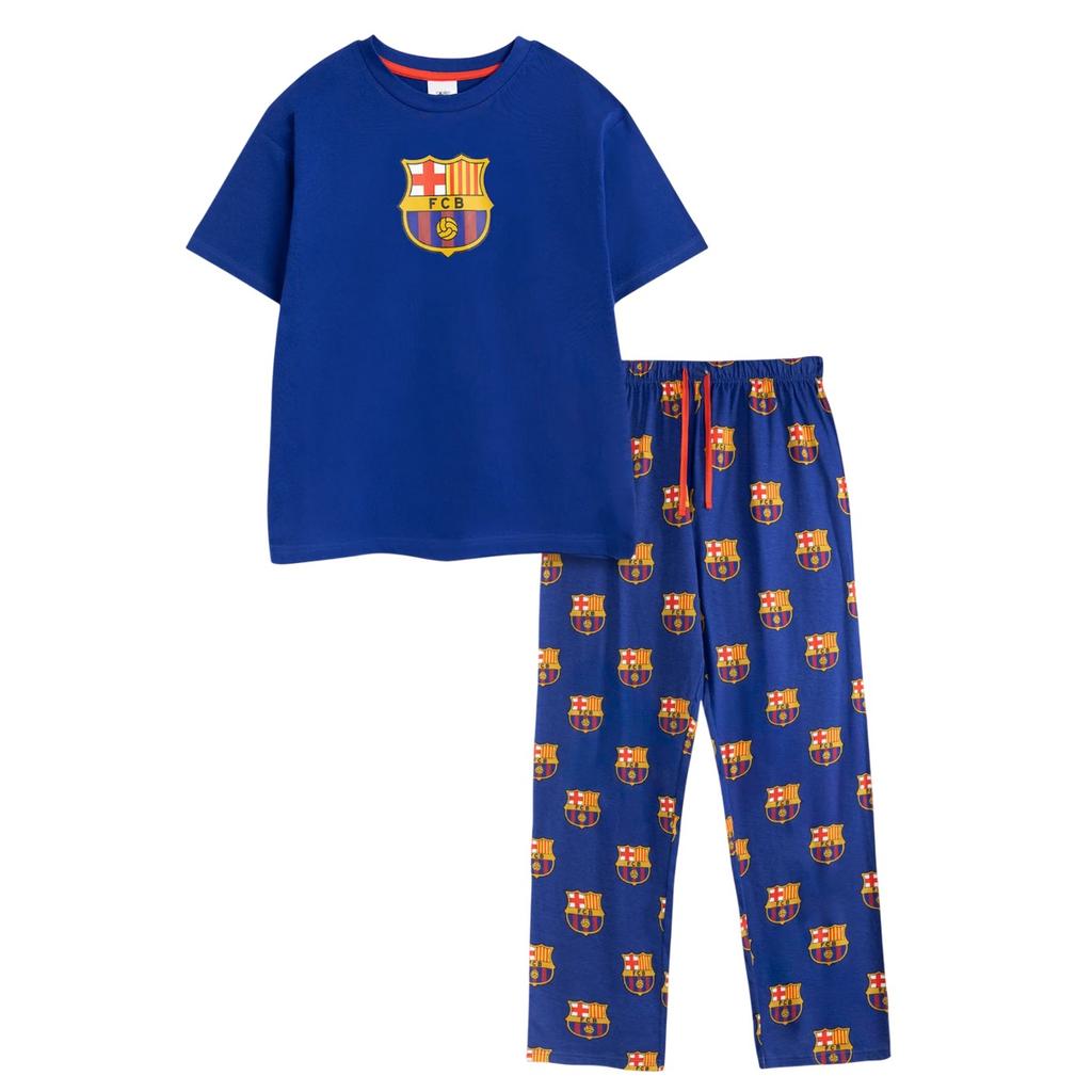 FC Barcelona Conjunto de Pijama Largo de Manga Corta para Hombre