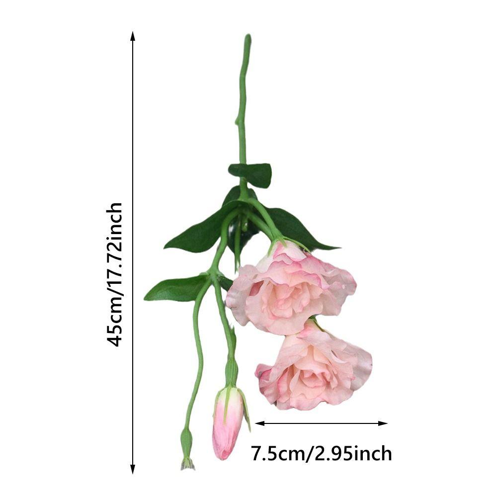 3 Heads Eustoma Artificial Flowers Multicolor Floral Arrangement Simulation Lisianthus Flower Photo Props Silk Petals
