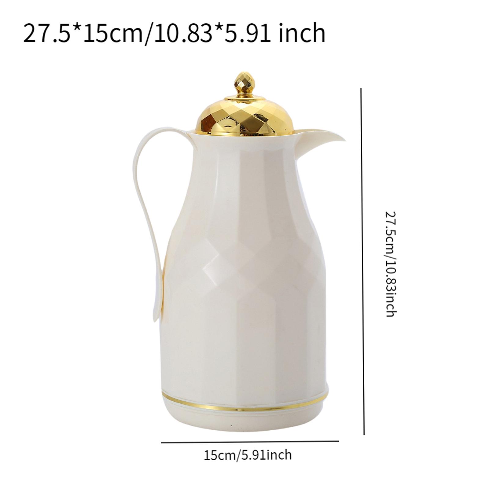 1L Thermal Coffee Carafe Double Walled Vacuum Coffee Pot Thermos Pot With Handle Kettle Insulated Carafe Keeping Hot Cold