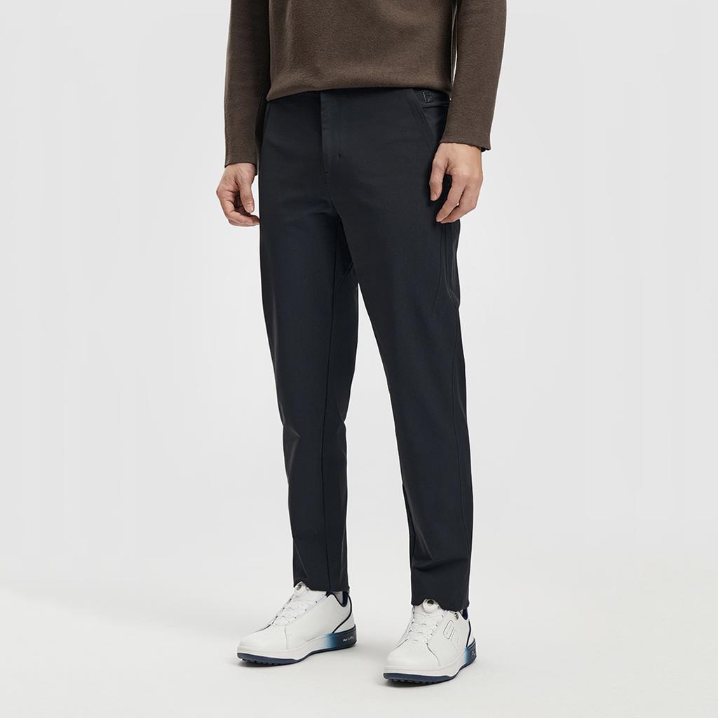 Fila Fleece Lined Classic Simple Fashion Sports Golf Versatile Woven Casual Pants Men Bottoms Deep-Black A11M615810FBK