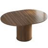 Extendable Dining Table for 6-8, 110-150 cm, Oval, Round Central Base, Walnut