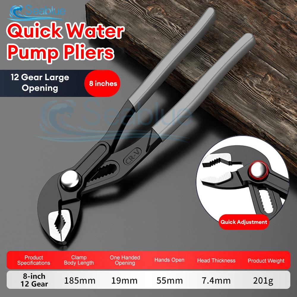 Water Pump Pliers Quick-Release Plumbing Pliers Adjustable Water Pipe Clamp Pliers Household Bathroom Sink Spanner Hand Tools