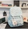 School bag high value letter back couple solid color casual simple light outdoor large capacity