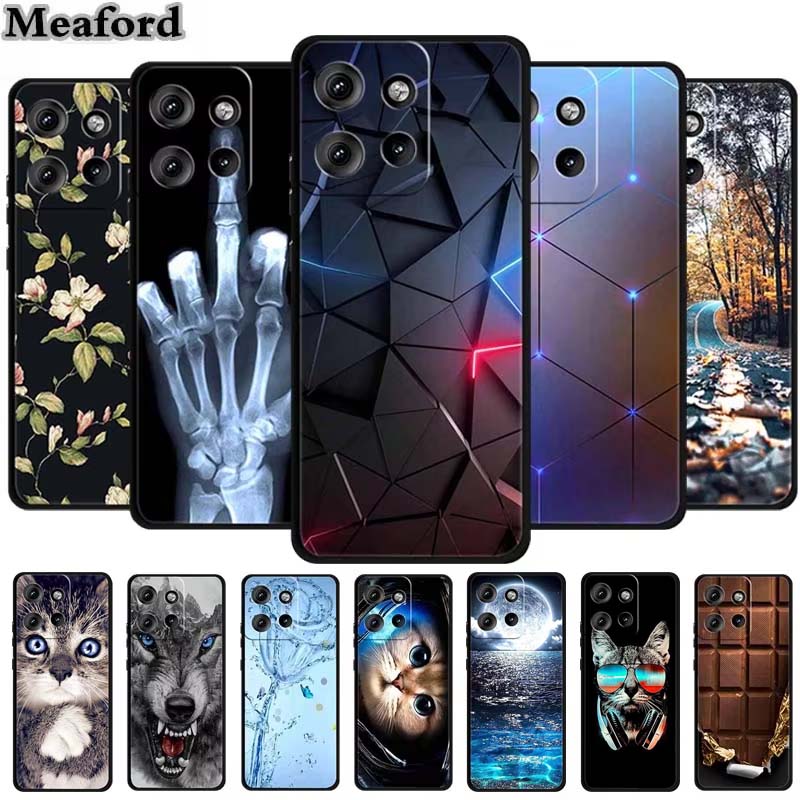 Etui do Motorola Edge 50 Neo Zwierzęta Miękki Silikon TPU Etui na Telefon Tylna Pokrywa Dla Motorola Moto S50 5G Wilk Ochrona Nowe Coque