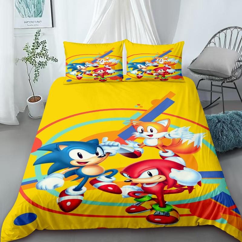 Cool Sonic Duvet Cover Set – Bedding Set, Duvet Cover for The Bedroom, Home Decor – Birthday Gifts for Kids and Teens