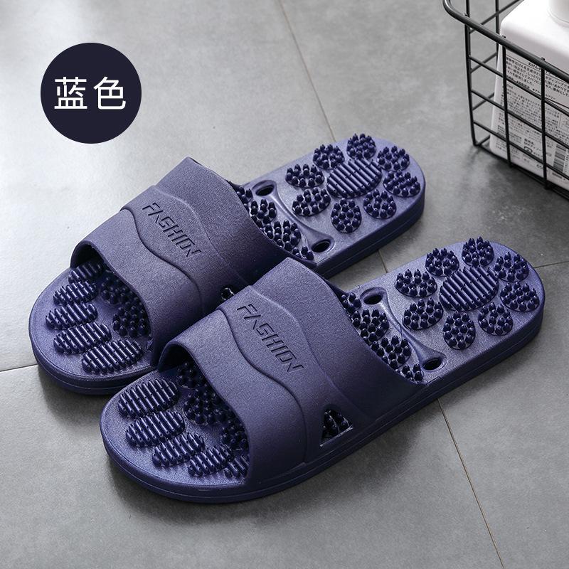 WaterLeaky Bathroom Slippers Massage sole Quick-drying Shower Hollow Out Indoor Soft PVC Shoes Anti-Slip Flip Flops Men Women