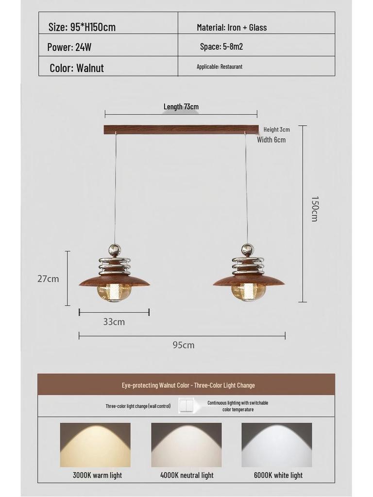 Dopamine Dining Table Set with Swing Arm Pendant Light and Eye-Protecting Ceiling Light for Kids