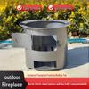 Compact Household Wood-Burning Stove: Mini Firewood Cooker for Iron Pot, Energy-Saving Charcoal Stove.
