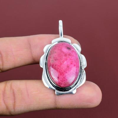Ciondolo rodonite ciondolo in argento sterling 925 gioiello con pietra preziosa fatto a mano ciondolo unico ciondolo statement regali per lei gioielli di ultimo design