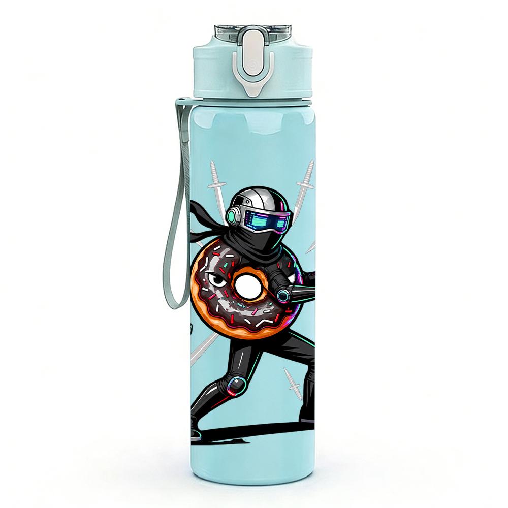 1PC Shield Warrior Laser Sword Figure 750ml Color Plastic Water Bottle Leakproof Flip Straw Lid For Sports Office Home Use