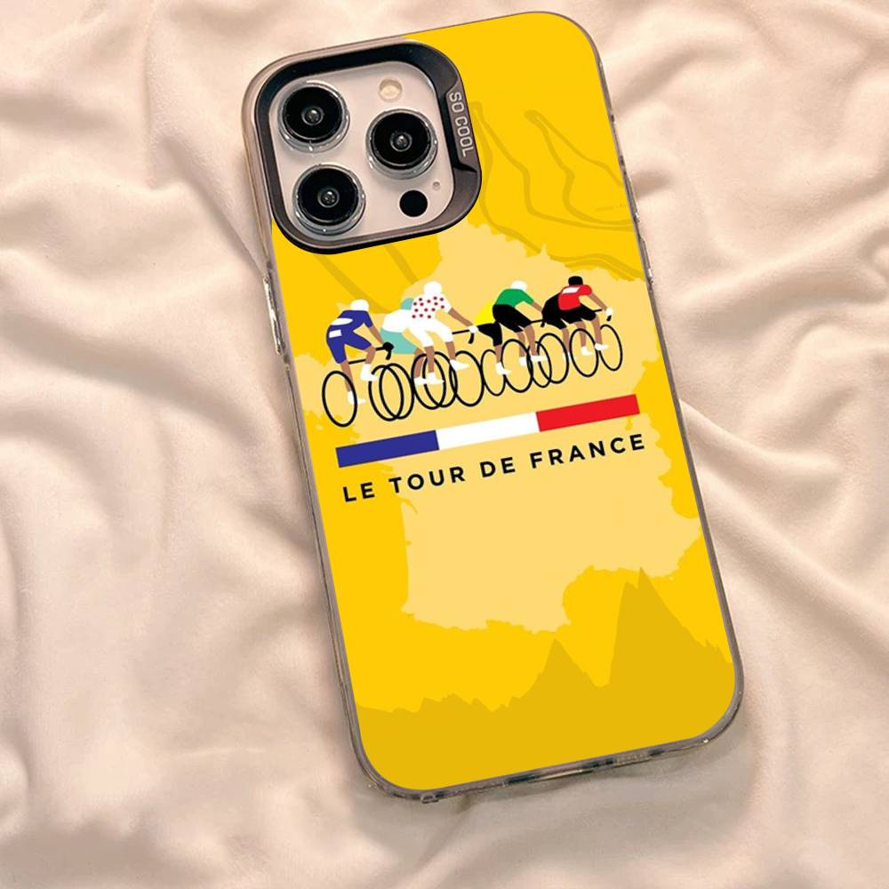 T-Tour De France Bicycle Exercise Colorful Silver Cover Phone Case For IPhone 17 16 Pro Max 15 Pro 14 Plus 11 12 13 X XS Max XR