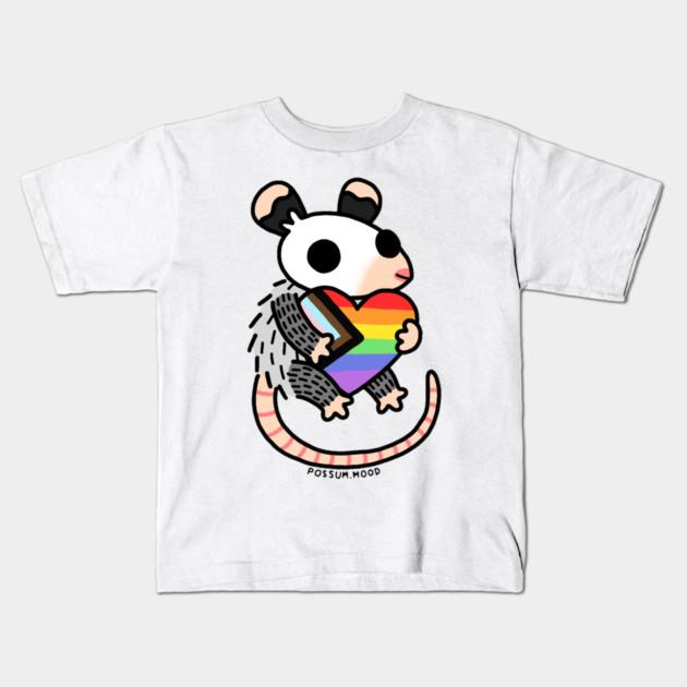 Boys Girls Soft Cotton Graphic Tees Pride Possum Breathable Daily School Wear Kids T-Shirts