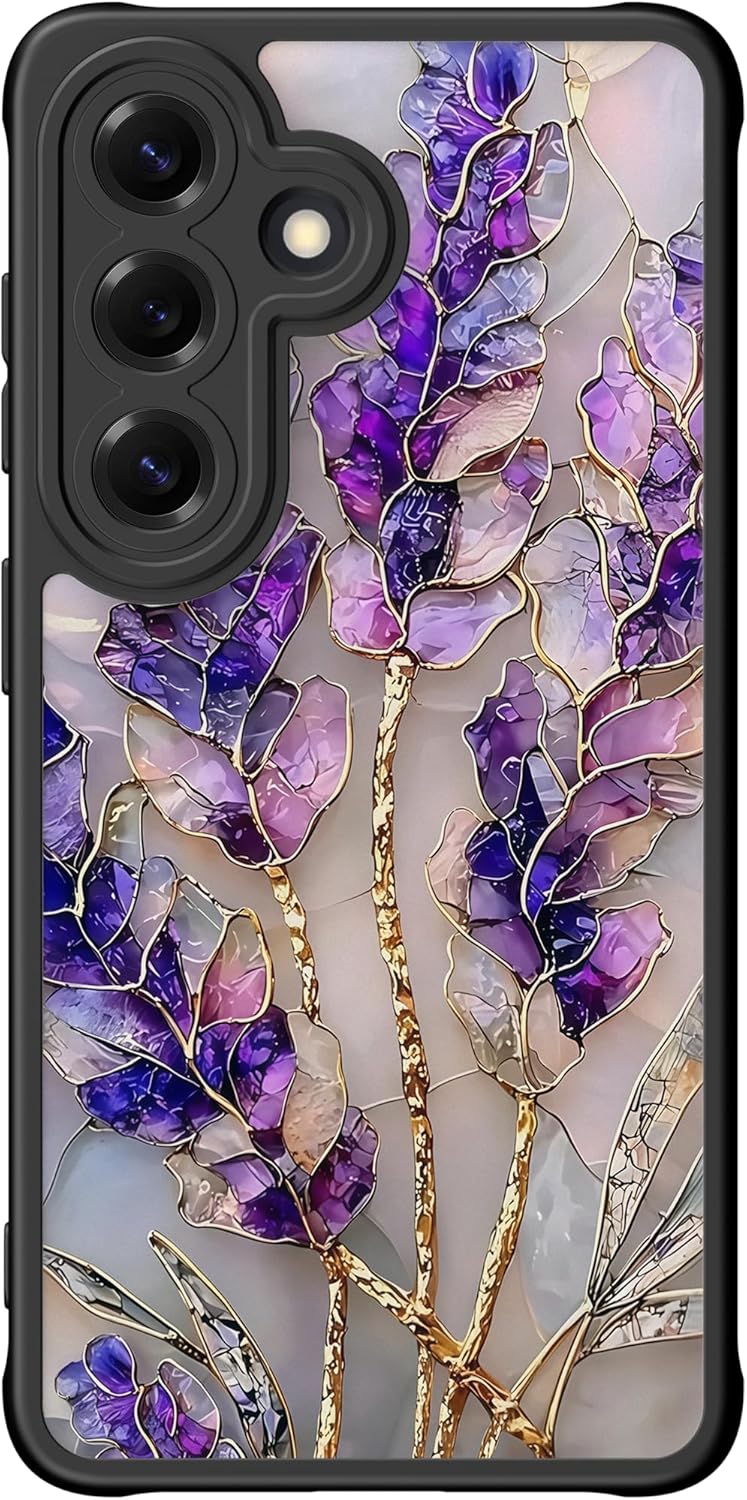 

Чехол для телефона Samsung Galaxy S26 25 24, Милый Эстетичный Цветочный Жесткий Чехол, Модный Уникальный Ретро, Фиолетовый Лавандовый For Galaxy S26 бежевый