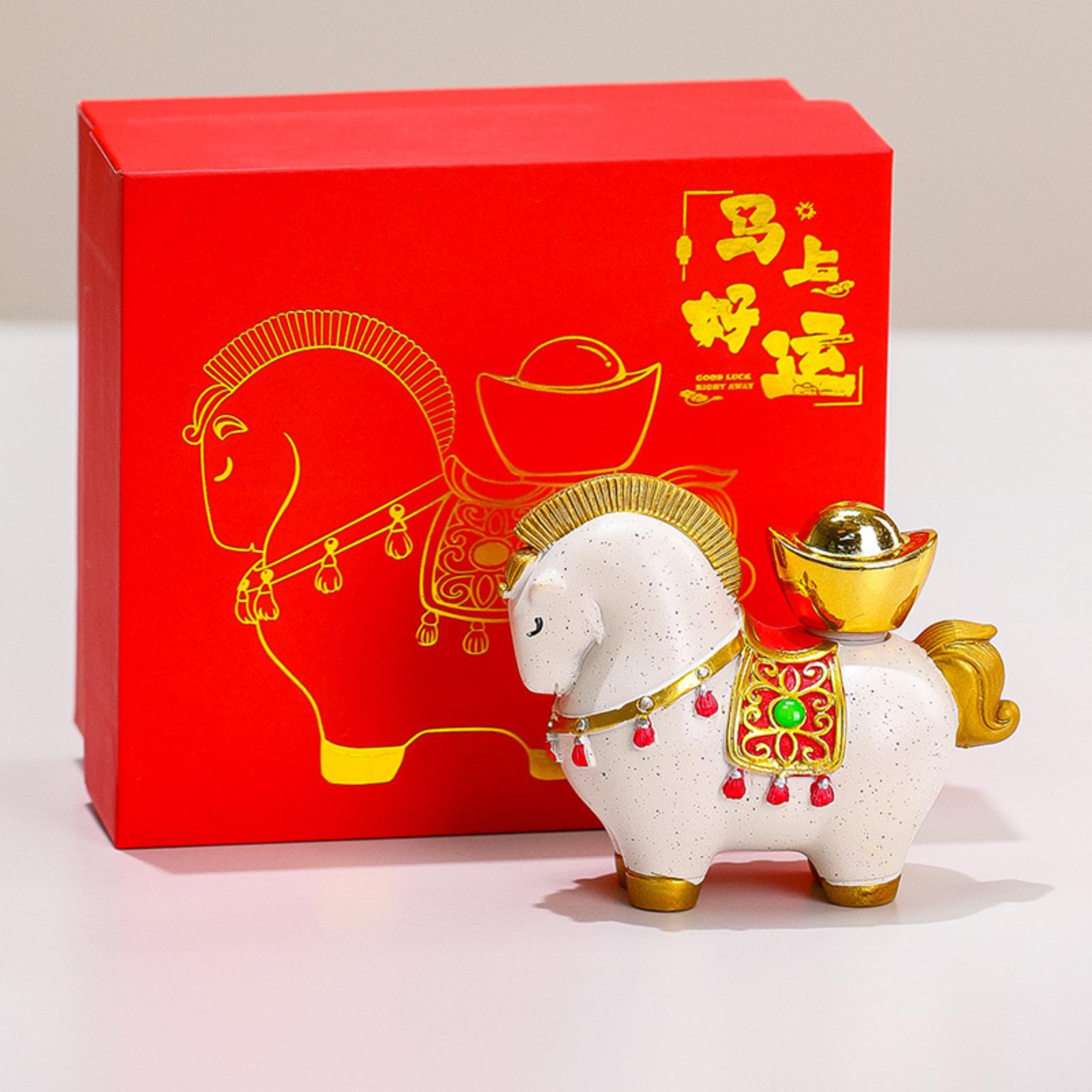 

Новый подарочный набор «Лошадь в китайском стиле», смола, ремесленное украшение, сувениры для ежегодного собрания, год талисмана One Size