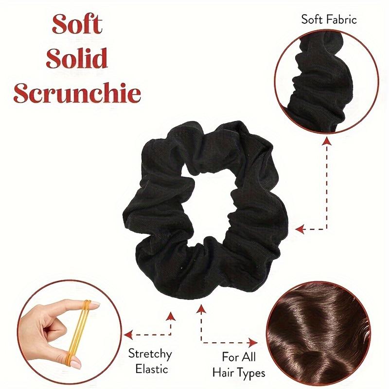 Black Hair Scrunchies Women's Ponytail Holders Suitable for All Hair Types Free Hair Accessories