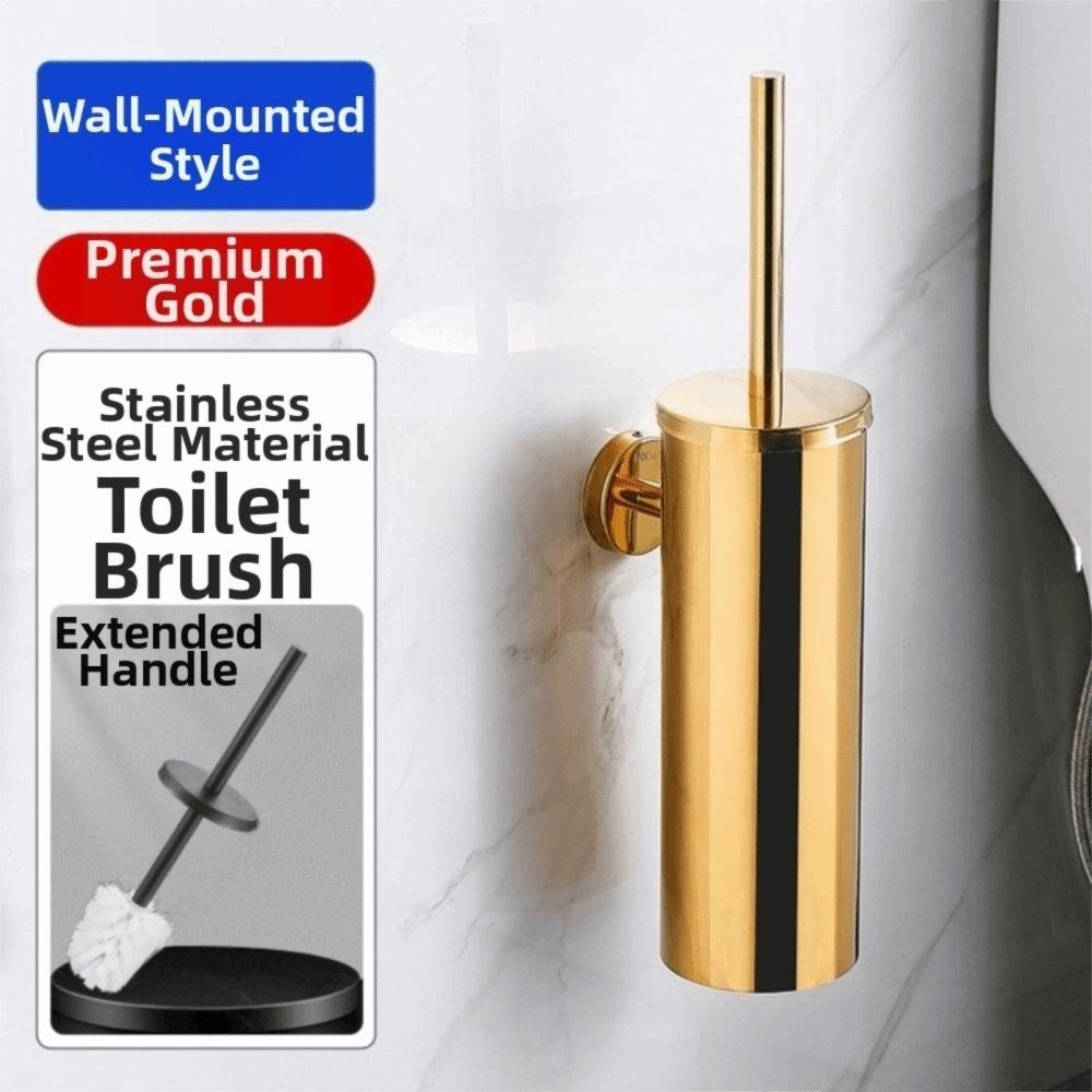 Wall Mounted Toilet Cleaning Brush Stainless Steel Bathroom Cleaning Tool Bathroom