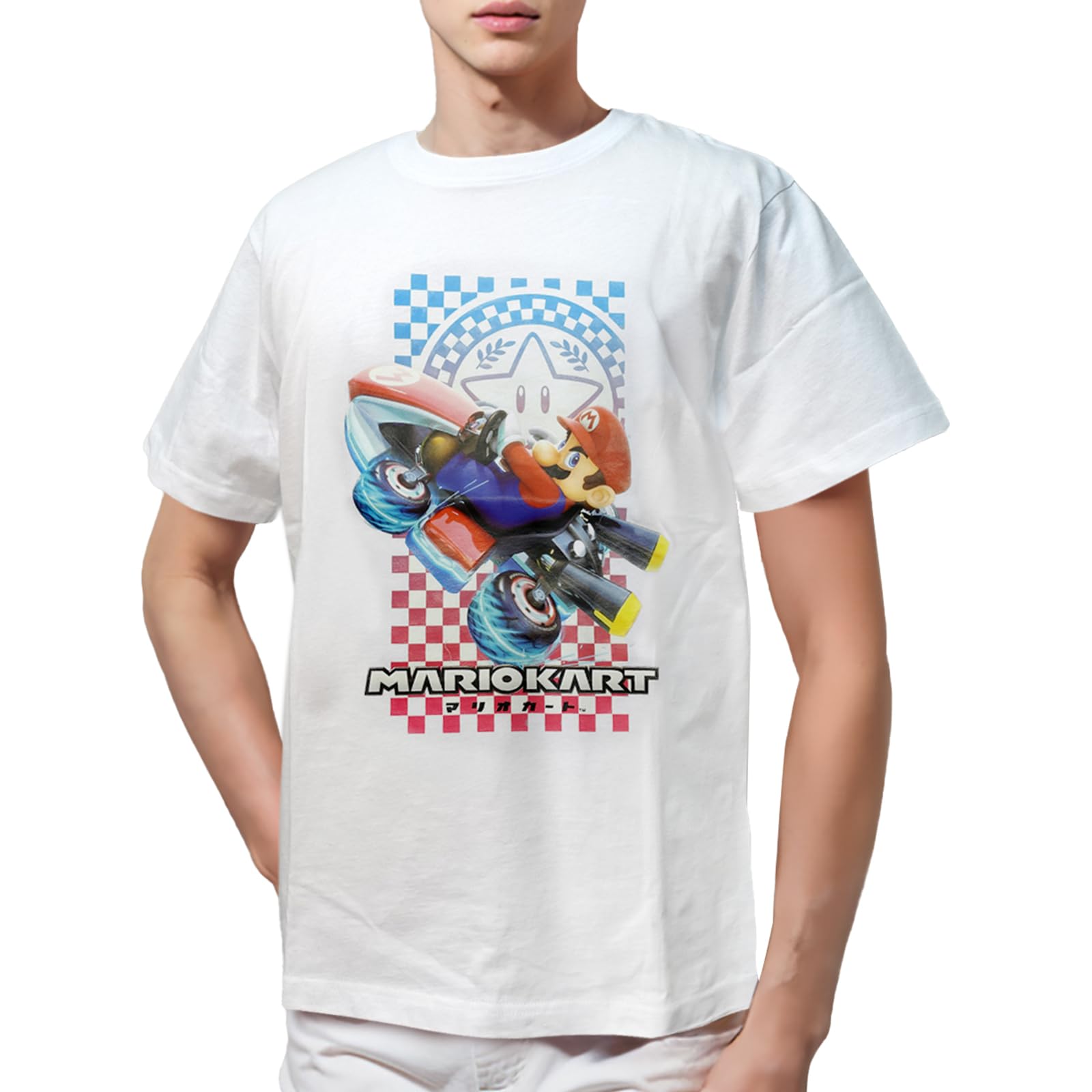 Mario Mario 3D [Fineplus] T-shirt, short-sleeved, Kart, Race, merchandise, character. белый