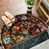 1Pcs Bohemian Retro Semi-Circular Carpet Soft Non-Slip Decorative Mat 2D Print Aesthetic Rug for Front Door Porch Garden Deco