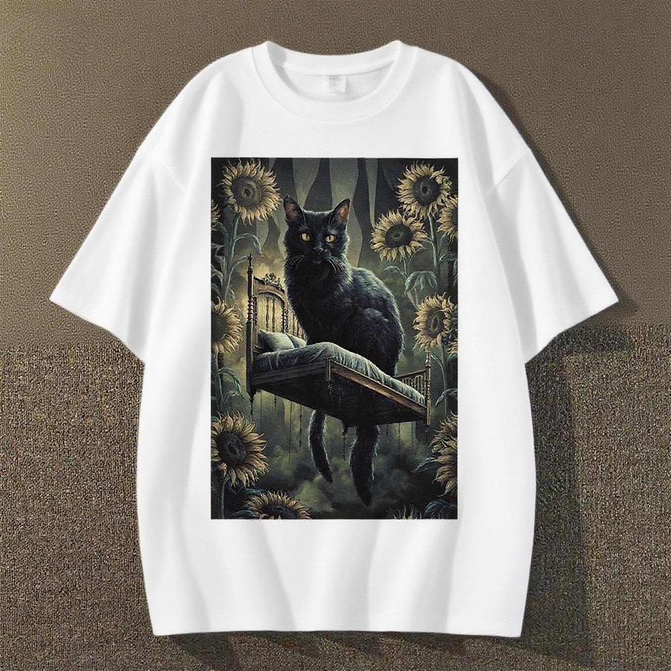 

2025 Американский Дьявольский Стиль Принтованная Футболка с Коротким Рукавом Летний Повседневный Модный Топ Круглый Вырез Хлопок Прохладная Дышащая Футболка 4XL