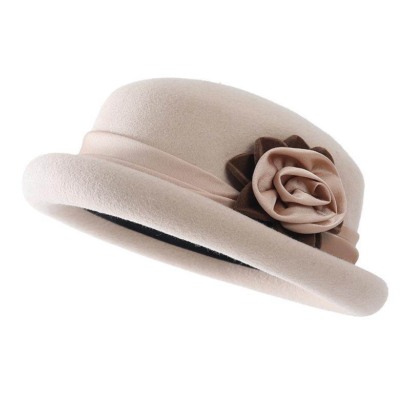 Hat Women'S New Autumn And Winter Fashion Trend Bucket Hat Women'S Foreign Gas Wool Felt Hat Hepburn Top Hat Women