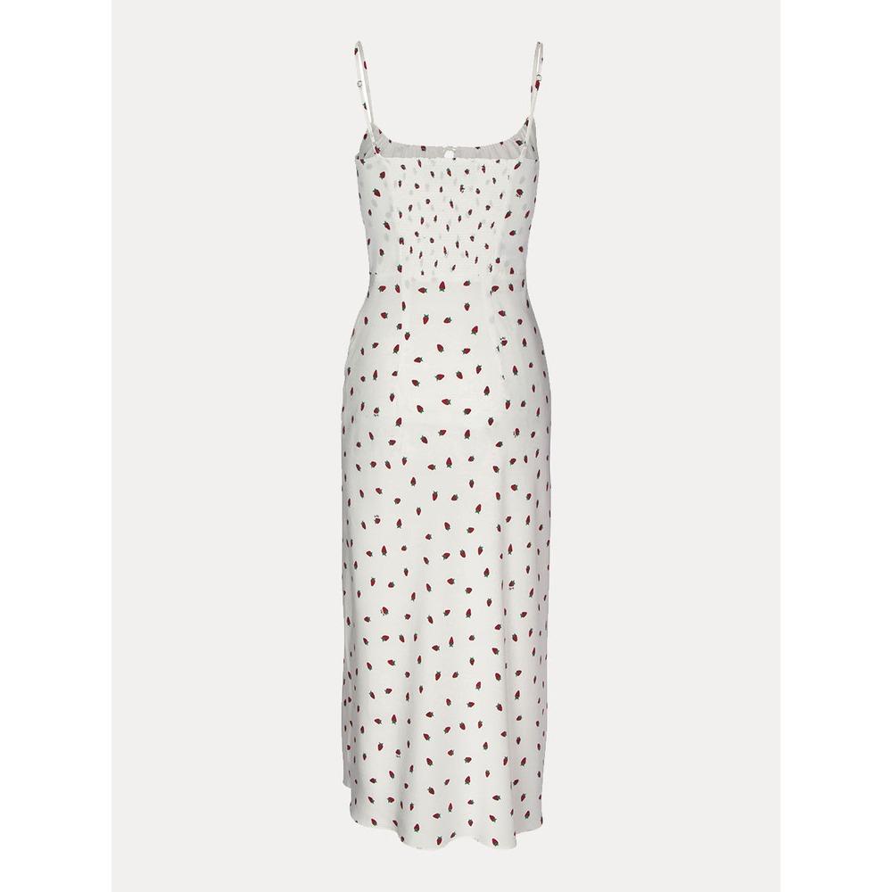 Summer Women's Strawberry Printed Halter Mid-Length Sexy Backless Dresses