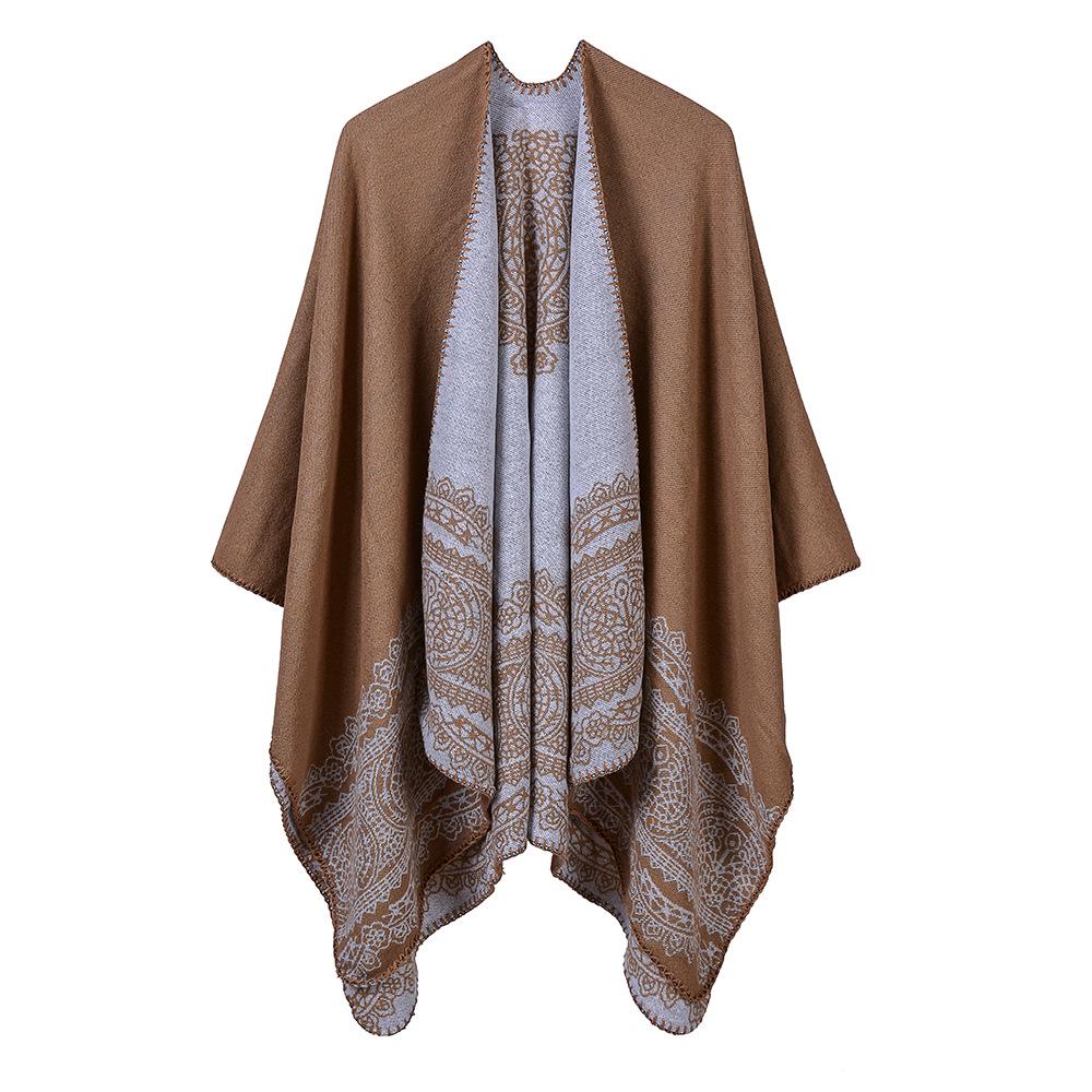 Women's Classic Lace Pattern Pastoral Shawl Cloak