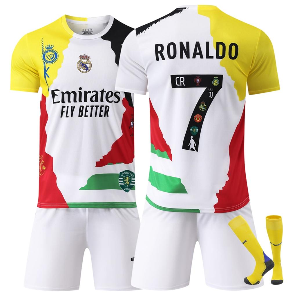 Real Madrid Ronaldo Kids Soccer Jersey, Breathable Quick-Dry Training Top YSHT