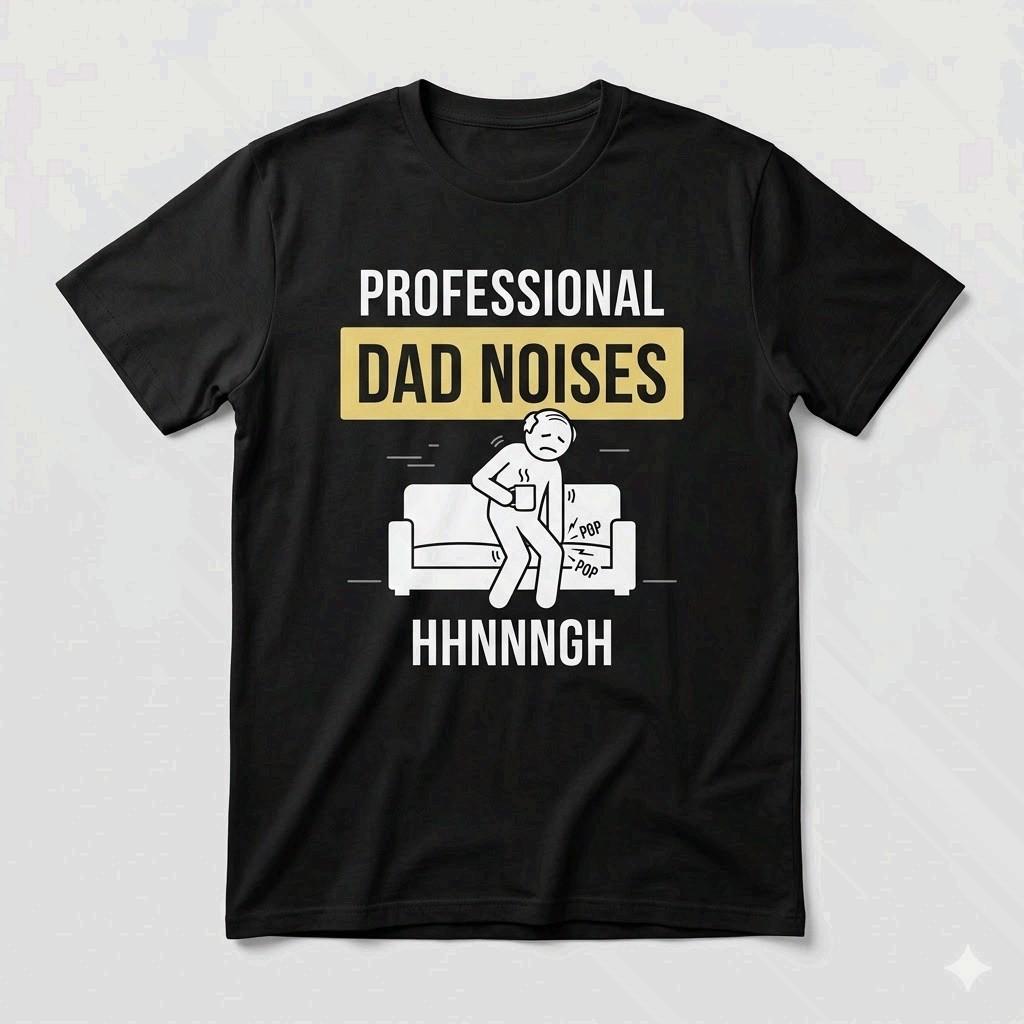 Professional Dad Noises Funny Exhausted Dad Black T-Shirt L