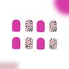 24 Stuks Korte Vierkante Press-On Nagels Bloemen Nepnagels Acryl Nagels Glanzend Volledige Dekking Plaknagels voor Vrouw