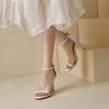 Women's High-heeled Sandals Summer New Simple and Versatile Thin-heeled Large-size Open-toed Sandals