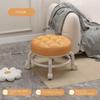 360 Rotating Low Stool with Wheels PU Leather Low Stool Home Pulley Low Stool Sofa Stool Small Chair for Nail Salon Pedicure SPA