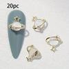 Light Luxury Nail Accessories (20Pcs) - Star Cat's Eye & Earth Planet Jewelry for Nail Art Decor