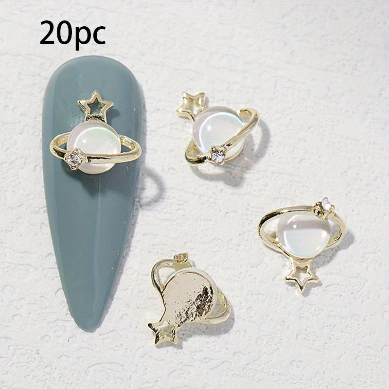 Light Luxury Nail Accessories (20Pcs) - Star Cat's Eye & Earth Planet Jewelry for Nail Art Decor