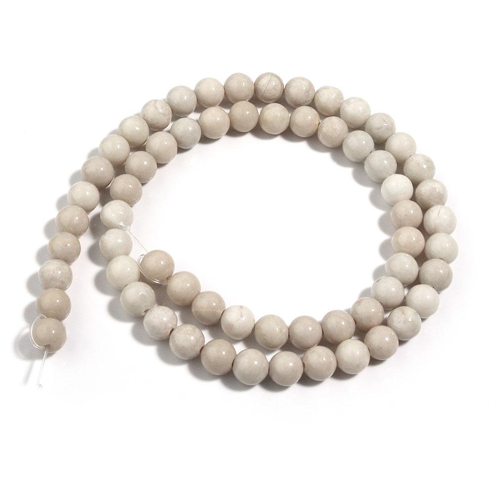 1 Strand Natural Stone Beads 4/6/8/10/12mm Beige Round Loose Beads For Jewelry Making DIY Crafts Bracelets Necklace Accessories