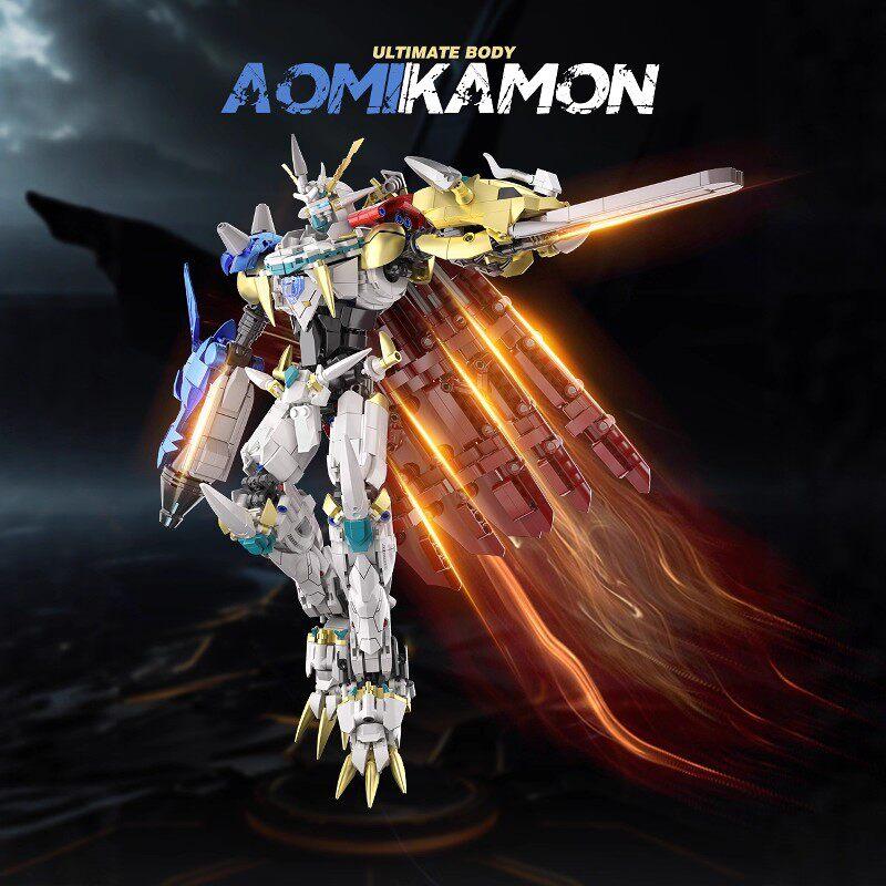 DG7101 Transformable Mecha Robot 1825pcs Small Granule Building Figures Assembly Model with Display Stand DIY Educational Toy