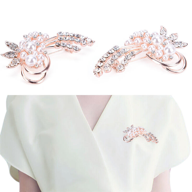Vintage Brooch Pin  Imitation Pearl Flower Brooch Wedding Accessories