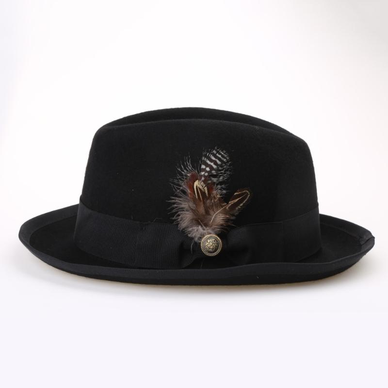 Cappello Panama Vintage Piume Cappello a Tesa Piatta Unisex Cosplay Festa Costume Cappelli Fedora