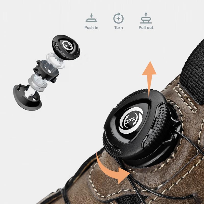 Fashion Men's Leather Shoes Rotating Button Casual Shoes Dress Shoes