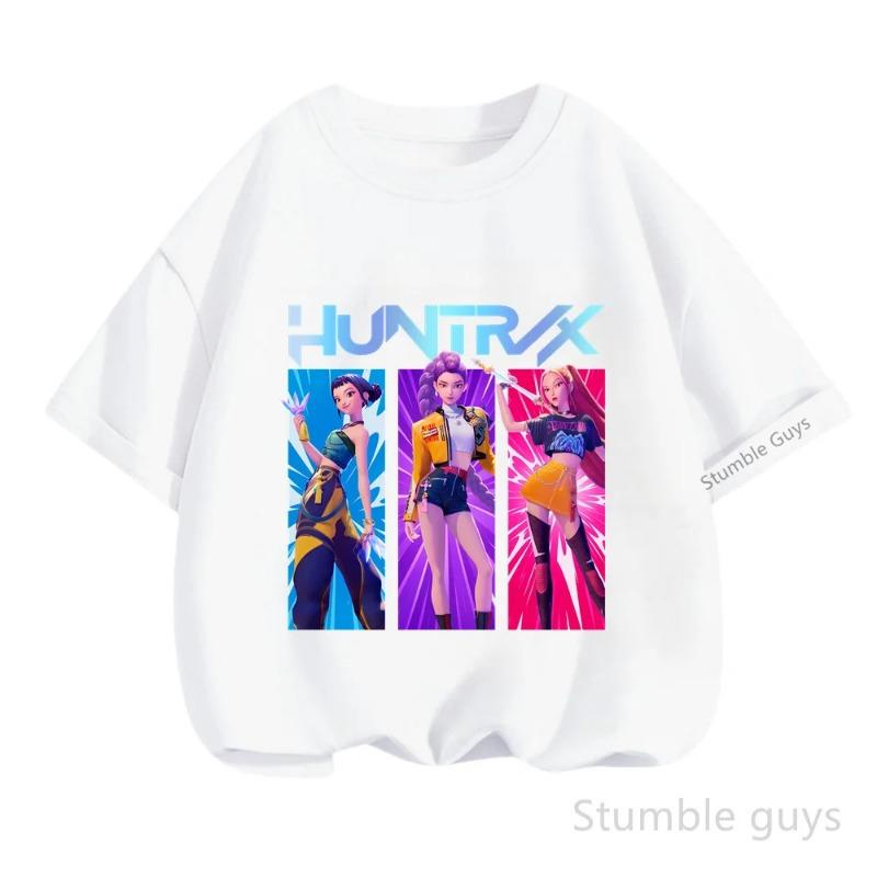 Kpop Demon Hunter T-shirt Summer New HD Tiger Print Pure Cotton Breathable T-shirt for Men and Women Round Neck Casual Soft Top