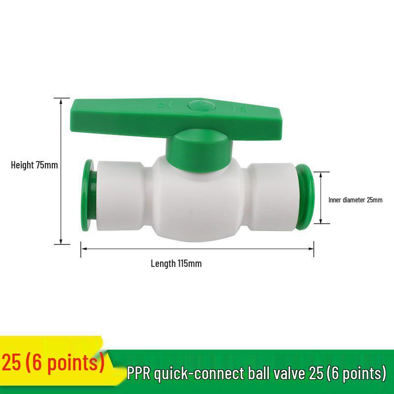 Quick Connect PPR Ball Valve PVC Elbow Tee, No Hot Melt, 4 Points/40 PE Water Pipe Fittings.